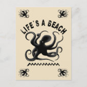 Leben ist ein Strand - Funny Summer Quote Design Postkarte (Vorderseite)