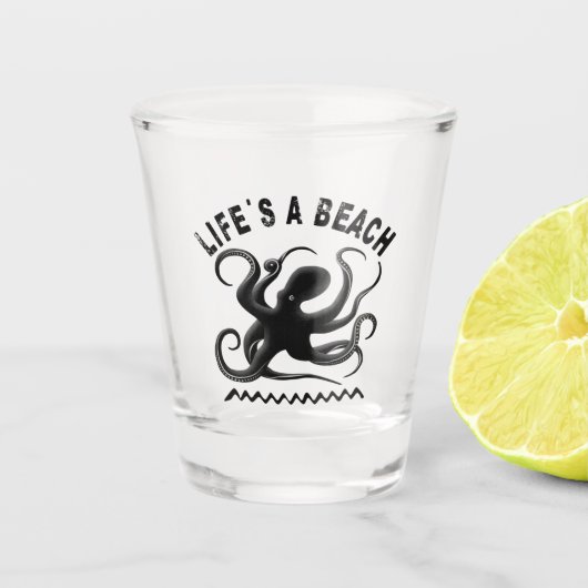 Leben ist ein Strand - Funny Summer Quote Design Schnapsglas (Vorderseite)