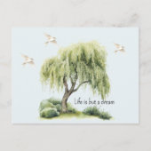 Leben ist ein Traum Baum Vögel Postkarte (Vorderseite)