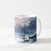 Leben ist ein Traum Feuerwerk Kaffeetasse (VorderseiteRechts)