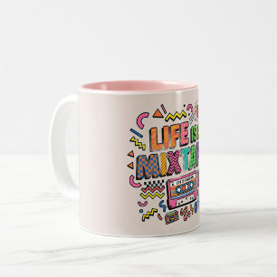 Leben ist eine Mix-Tape   Retro Bunter Becher Zweifarbige Tasse
