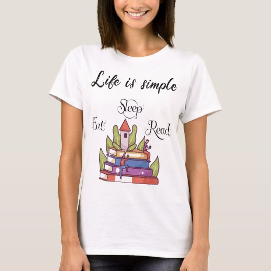 Leben ist einfach - Lesen T-Shirt (Vorderseite)