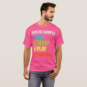 Leben ist einfach zu essen Schlaf-Play Pickleball  T-Shirt (Vorne ganz)