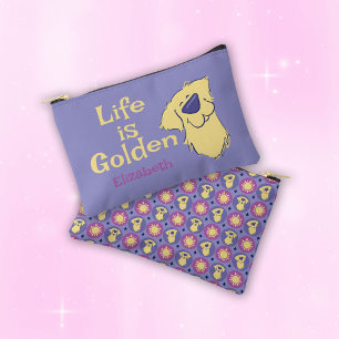 Leben Ist Golden Personalisierter Golden Retriever Zubehörtasche