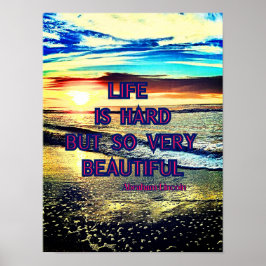 "Leben ist hart" Zitat von Abraham Lincoln Poster