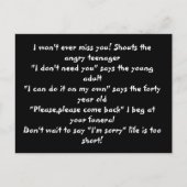 Leben ist kurz Postkarte (Vorderseite)