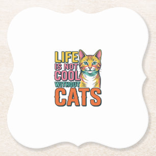 Leben ist nicht cool ohne Katzen Vintage-Katze-Shi Untersetzer