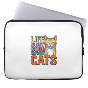 Leben ist nicht cool ohne Katzen Vintage Katze T-S Laptopschutzhülle