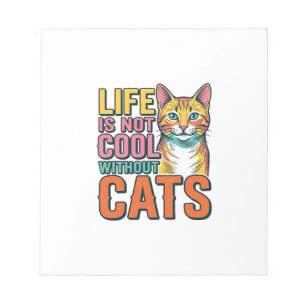 Leben ist nicht cool ohne Katzen Vintage Katze T-S Notizblock