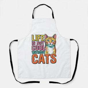 Leben ist nicht cool ohne Katzen Vintage-Katzen-Sh Schürze