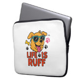Leben ist Ruff - Funny Dog Cartoon Laptopschutzhülle (Vorderseite Links)