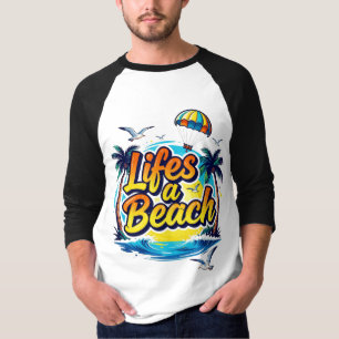 Leben ist Strand – Grafik-T-Shirt mit lustigen Som T-Shirt