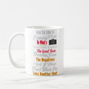 Leben ist wie eine Kamera Kameras Fotografie Fotog Kaffeetasse