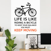 Leben ist wie Fahrrad fahren, Textdesign, Wort a Poster (Heimbüro)
