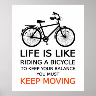Leben ist wie Fahrrad fahren, Textdesign, Wort a Poster