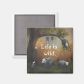 Leben ist Wild Opossum Opposites Magnet (Vorderseite/Rückseite)