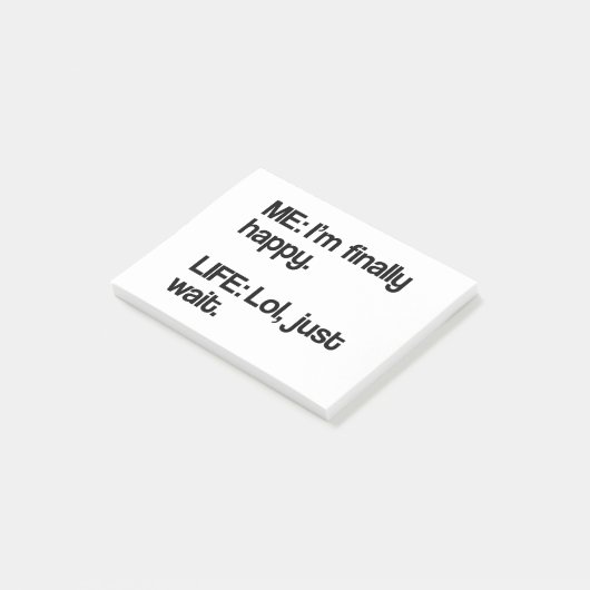 Leben ist zum Kotzen Post-it Klebezettel (angewinkelt)