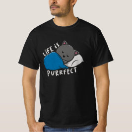 Leben ist Zweck - Schlafen Katze T - Shirt