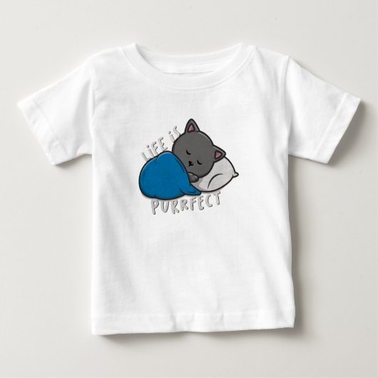 Leben ist Zweck - Schlafkatze Baby T-shirt (Vorderseite)