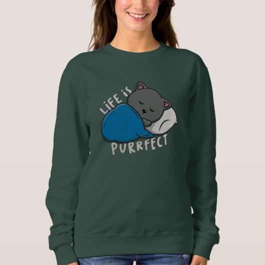 Leben ist Zweck - Schlafkatze Sweatshirt (Vorderseite)