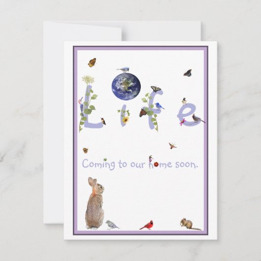 Leben: Kommen Sie zu unserer Zuhause bald-Baby-Dus Einladung (Vorderseite)