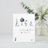 Leben: Kommen Sie zu unserer Zuhause bald Baby Dus Einladung (Stehend Vorderseite)