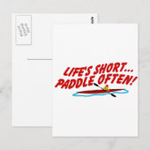 Leben Kurzes Paddle oft Postkarte (Vorne/Hinten)