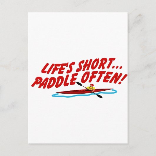 Leben Kurzes Paddle oft Postkarte (Vorderseite)