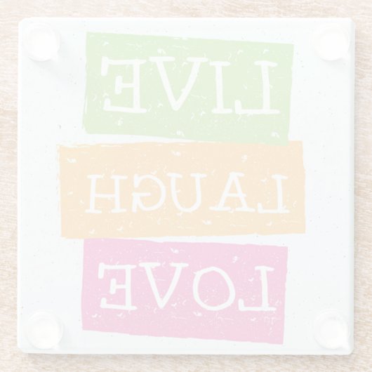 Leben Lachen-Liebe 2 Glasuntersetzer (Rückseite)