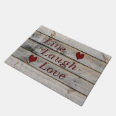 Leben Lachen-Liebe auf der Seite einer Scheune Fußmatte (Schrägansicht)