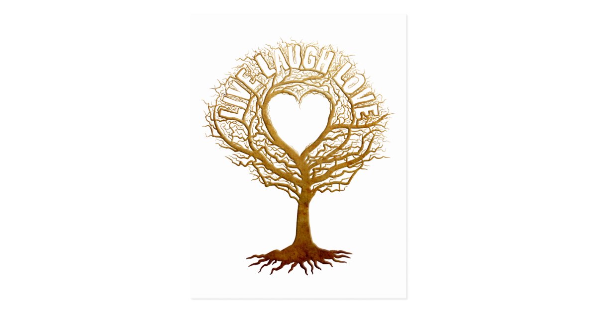 Leben LachenLiebe Baum des Lebens Postkarte Zazzle.de