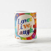 "Leben, lachen, Liebe bedingungslos" Kaffeetasse (Mittel)