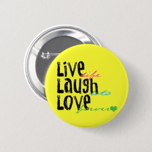 leben Lachen-Liebe Button (Vorne & Hinten)
