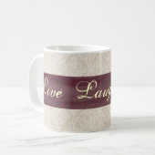 Leben Lachen-Liebe-Elfenbein-Spitze und Kaffeetasse (Vorderseite Links)