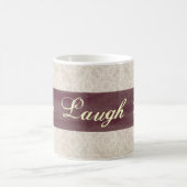 Leben Lachen-Liebe-Elfenbein-Spitze und Kaffeetasse (Mittel)