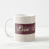 Leben Lachen-Liebe-Elfenbein-Spitze und Kaffeetasse (Links)