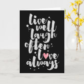 Leben Lachen-Liebe - Inspirational Gruß-Karte Karte (Gelbe Blume)