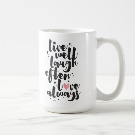 Leben Lachen-Liebe - Inspirational Tasse (Rechts)