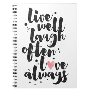 Leben Lachen-Liebe - Inspirational Zeitschrift Notizblock