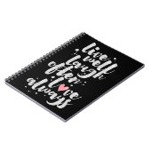 Leben Lachen-Liebe - Inspirational Zeitschrift Notizblock (Linke Seite)