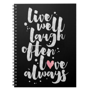 Leben Lachen-Liebe - Inspirational Zeitschrift Notizblock