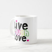 Leben Lachen-Liebe-Kaffee-Tasse Kaffeetasse (Vorderseite Links)