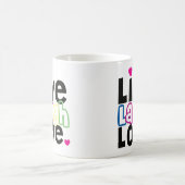Leben Lachen-Liebe-Kaffee-Tasse Kaffeetasse (Mittel)