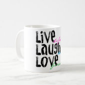 Leben Lachen-Liebe Kaffeetasse (Vorderseite Links)