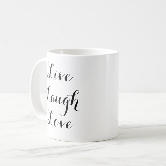 Leben Lachen-Liebe Kaffeetasse (Vorderseite Links)