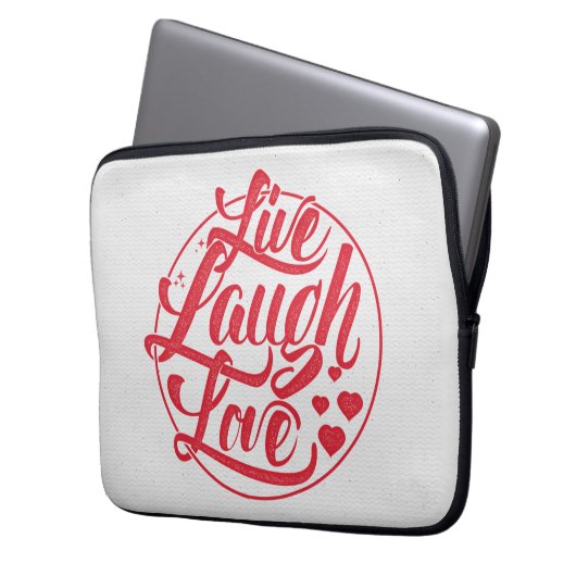 Leben Lachen-Liebe Laptopschutzhülle (Vorderseite Links)