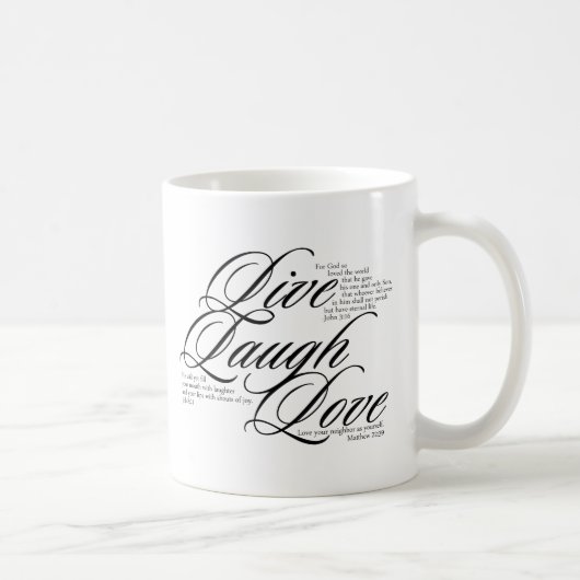 Leben Lachen-Liebe mit Scripture Kaffeetasse (Rechts)