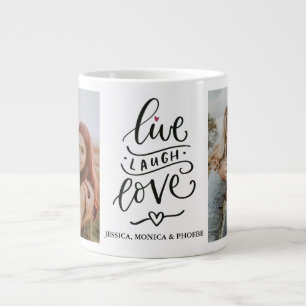 Leben, Lachen, Liebe Personalisiertes Foto Tasse