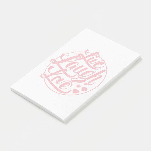 Leben Lachen-Liebe Post-it Klebezettel (angewinkelt)