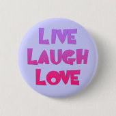 LEBEN LACHEN-LIEBE T-Shirts, Geschenke Button (Vorderseite)